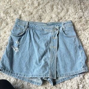 Zara Light Blue Denim Skorts